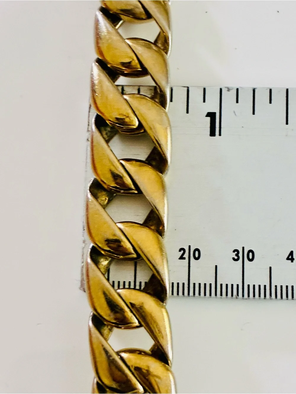 Men's Gold-Tone Cuban Link Bracelet HEAVY 90g Stainless Steel Pre loved